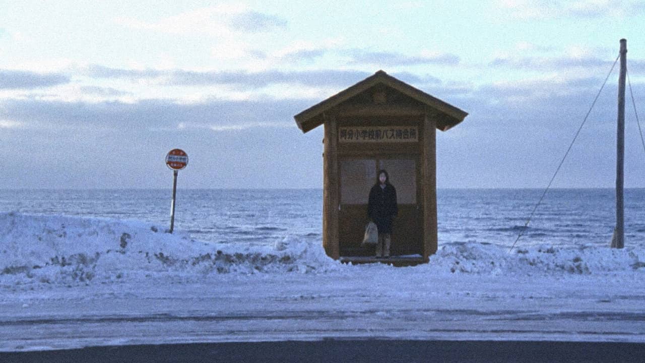 Man Walking on Snow backdrop