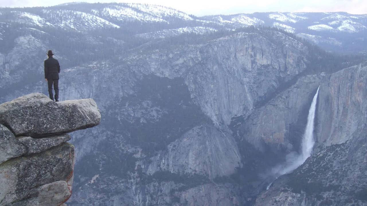John Muir in the New World backdrop