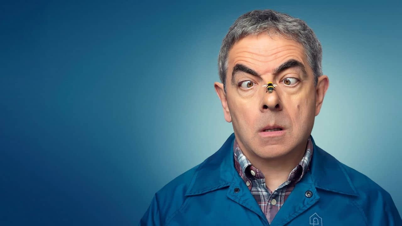 Man vs Bee backdrop