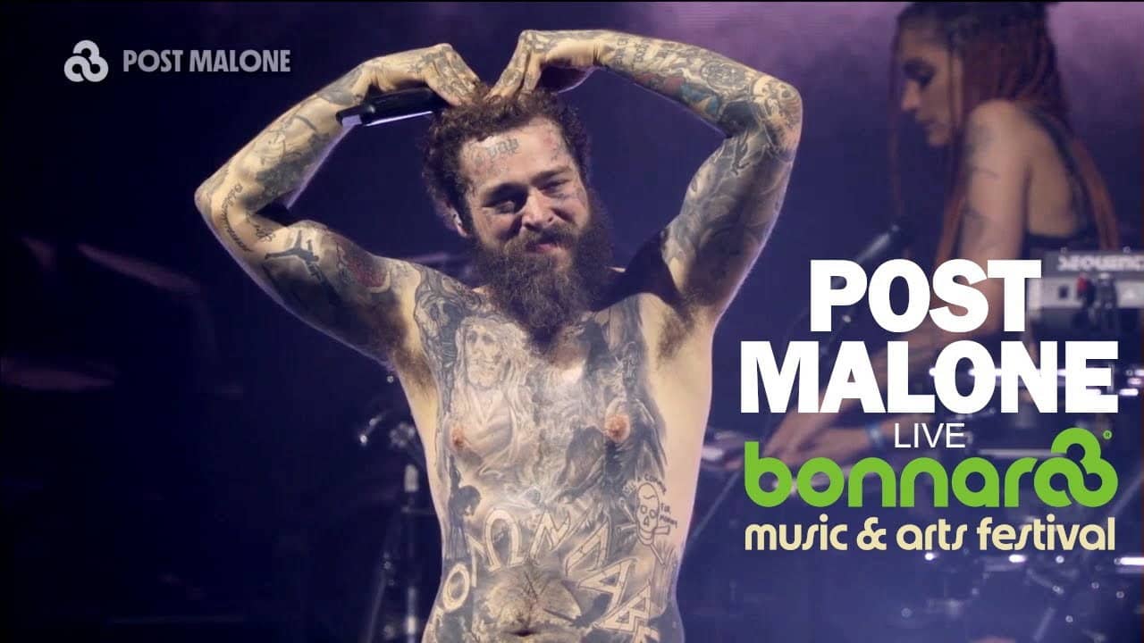 Post Malone live at Bonnaroo 2024 backdrop