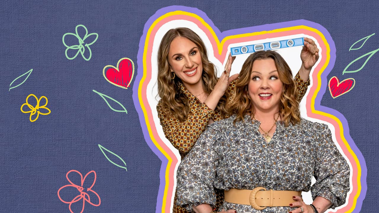 The Great Giveback with Melissa McCarthy and Jenna Perusich backdrop