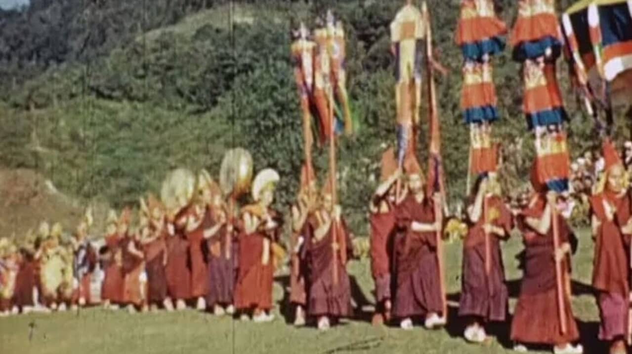 Procession at Gangtok backdrop