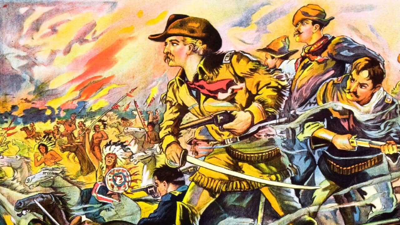 The Flaming Frontier backdrop
