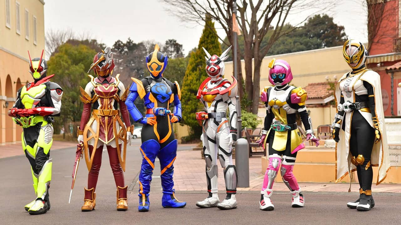 Kamen Rider Jeanne & Kamen Rider Aguilera with Girls Remix backdrop