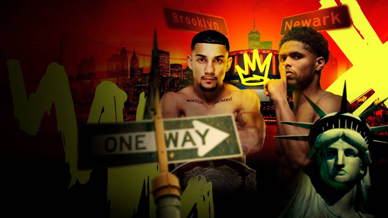 Teofimo Lopez vs. Shakur Stevenson backdrop