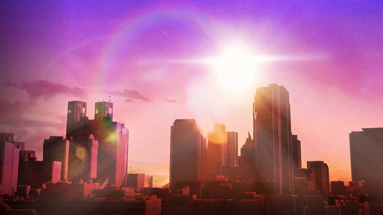 RISING backdrop