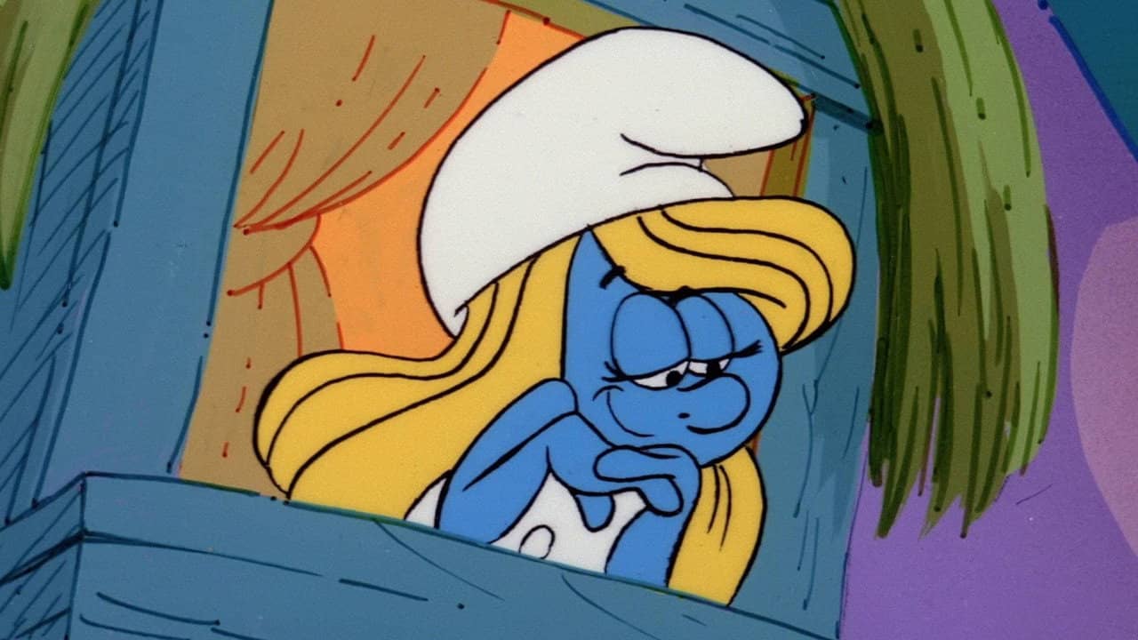 Romeo and Smurfette backdrop