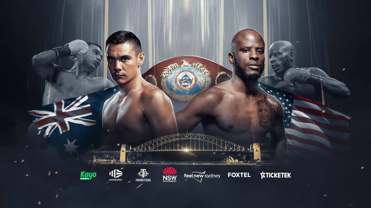 Tim Tszyu vs. Tony Harrison backdrop