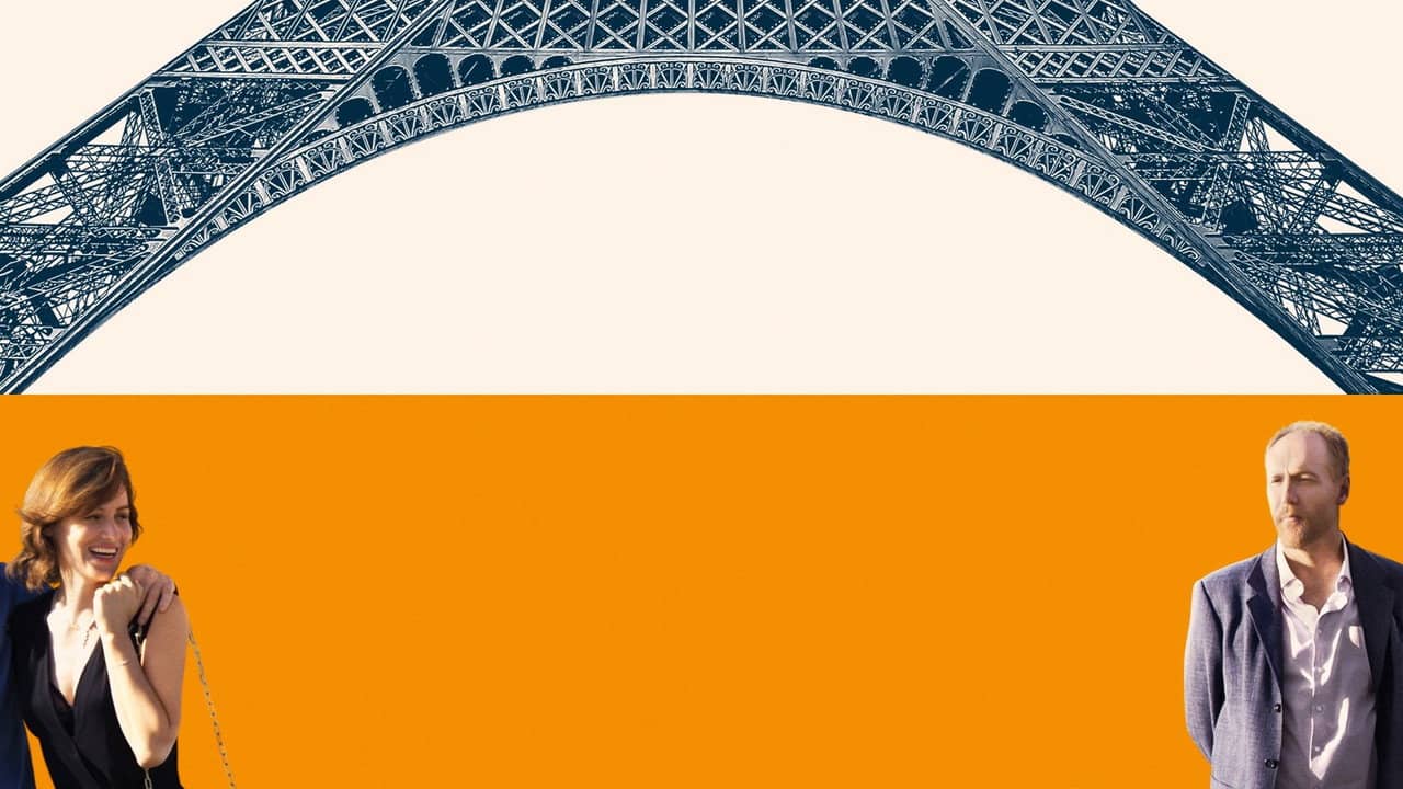 Under the Eiffel Tower backdrop